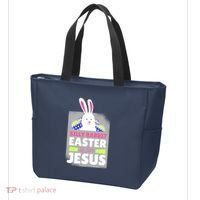 Silly Rabbit Easter Is For Jesus Funny Eggs Tote Bag thumb 3