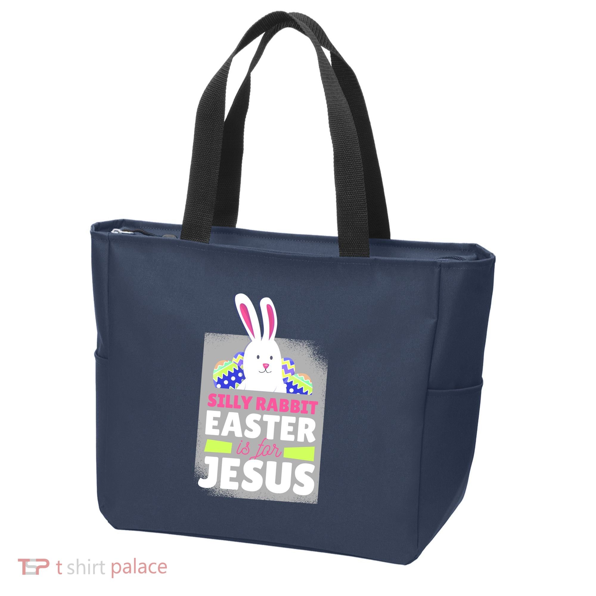 Silly Rabbit Easter Is For Jesus Funny Eggs Tote Bag