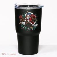 Santa Riding Eagle Usa Flag Christmas Tumbler thumb 0
