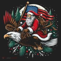 Santa Riding Eagle Usa Flag Christmas Tumbler thumb 3