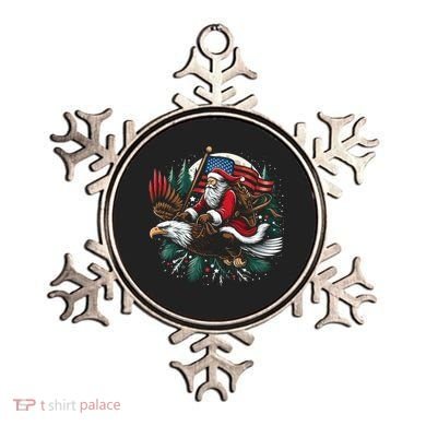 Santa Riding Eagle Usa Flag Christmas Ornament