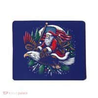 Santa Riding Eagle Usa Flag Christmas Mousepad thumb 0