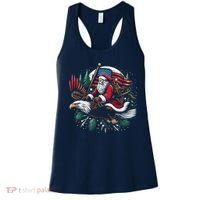 Santa Riding Eagle Usa Flag Christmas Women's Tank Top thumb 0