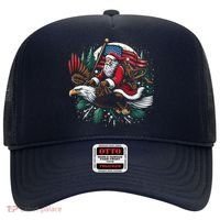 Santa Riding Eagle Usa Flag Christmas Hat thumb 0