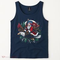 Santa Riding Eagle Usa Flag Christmas Tank Top thumb 2