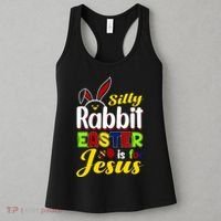 Silly Rabbit Easter Is For Jesus Funny Easter Women's Tank Top thumb 3