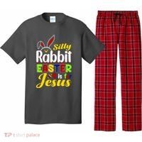 Silly Rabbit Easter Is For Jesus Funny Easter Pajama Set thumb 0