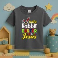 Silly Rabbit Easter Is For Jesus Funny Easter Toddler T-Shirt thumb 3