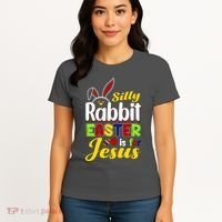 Silly Rabbit Easter Is For Jesus Funny Easter Women's T-Shirt thumb 4