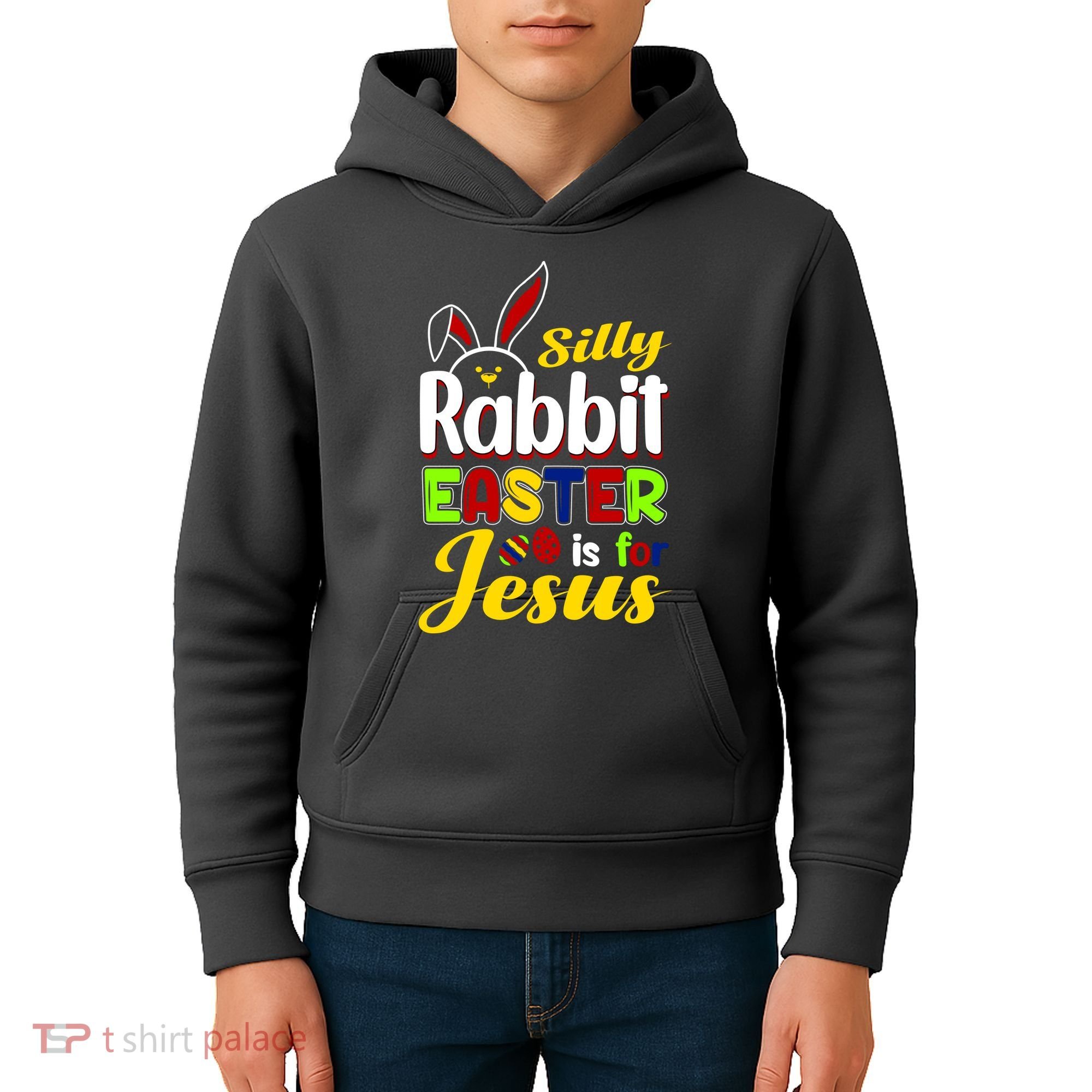 Silly Rabbit Easter Is For Jesus Funny Easter Kids Hoodie