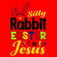 Silly Rabbit Easter Is For Jesus Funny Easter Santa Hat thumb 1