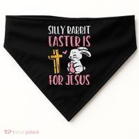 Silly Rabbit Easter Is For Jesus Religious Christian USA-Made Doggie Bandana thumb 0