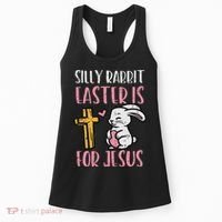 Silly Rabbit Easter Is For Jesus Religious Christian Women's Tank Top thumb 0