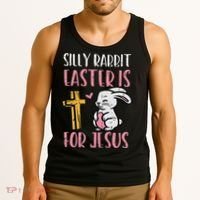 Silly Rabbit Easter Is For Jesus Religious Christian Tank Top thumb 3