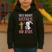Silly Rabbit Easter Is For Jesus Religious Christian Kids Hoodie thumb 3
