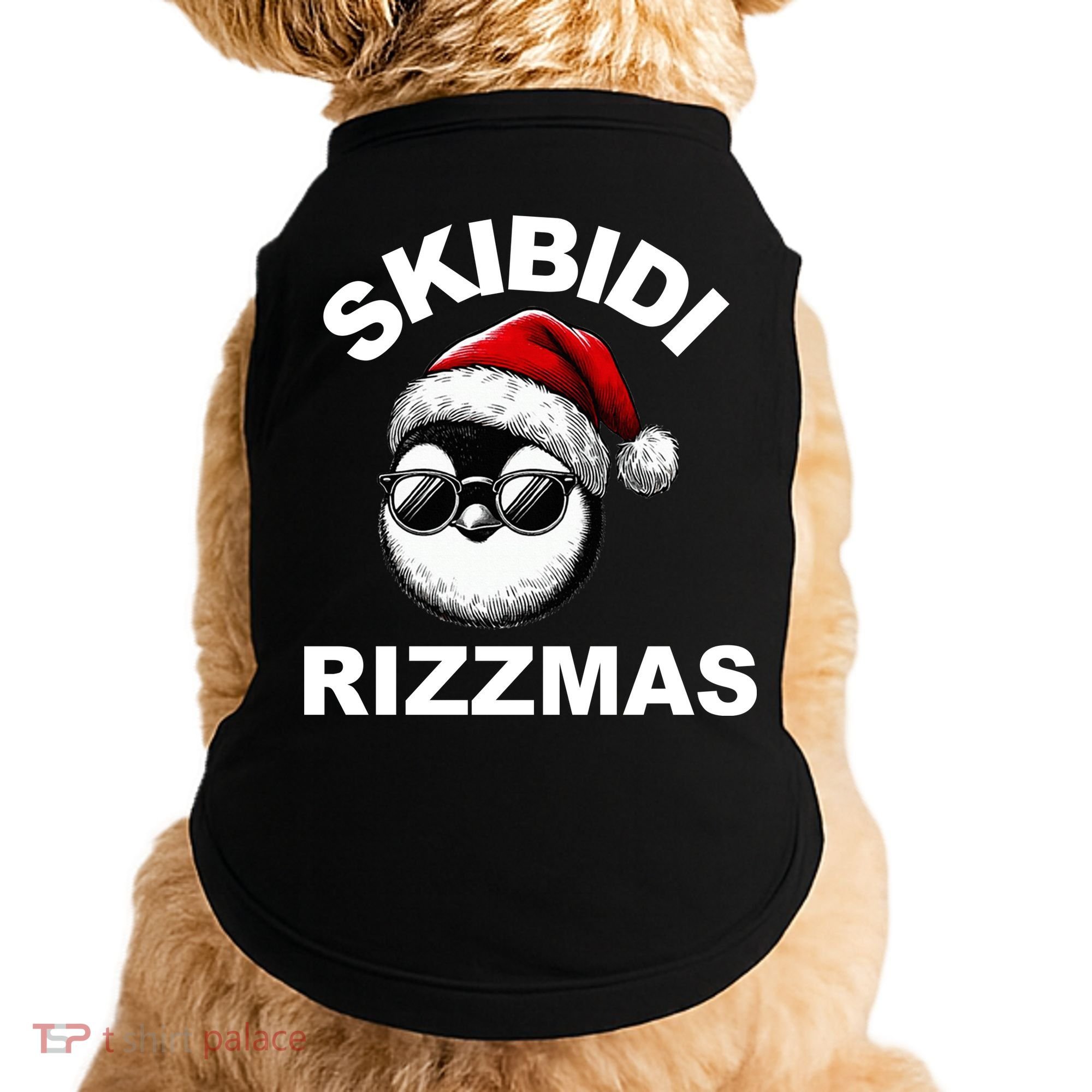 Skibidi Rizzmas Funny Christmas Penguin Doggie Tank