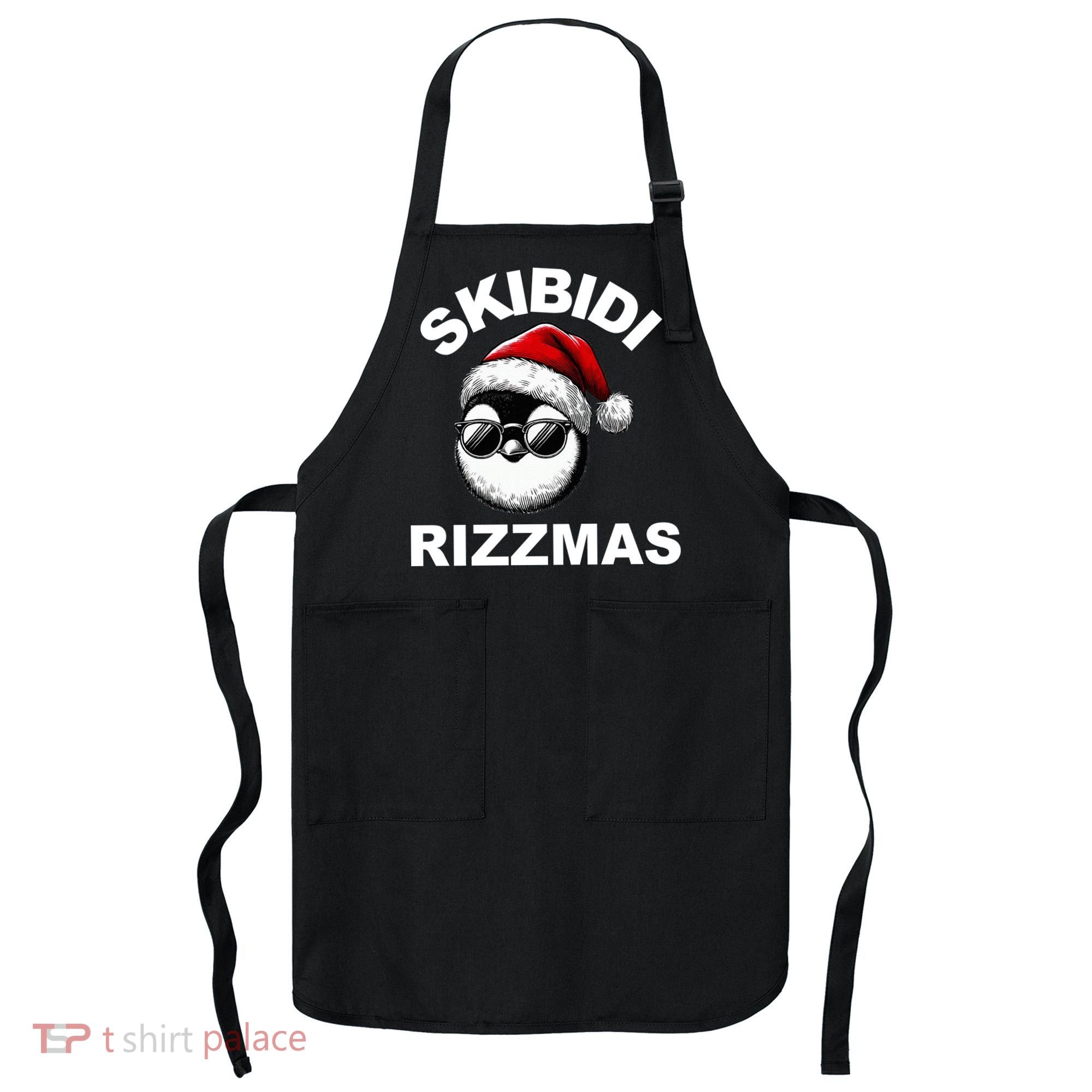 Skibidi Rizzmas Funny Christmas Penguin Apron