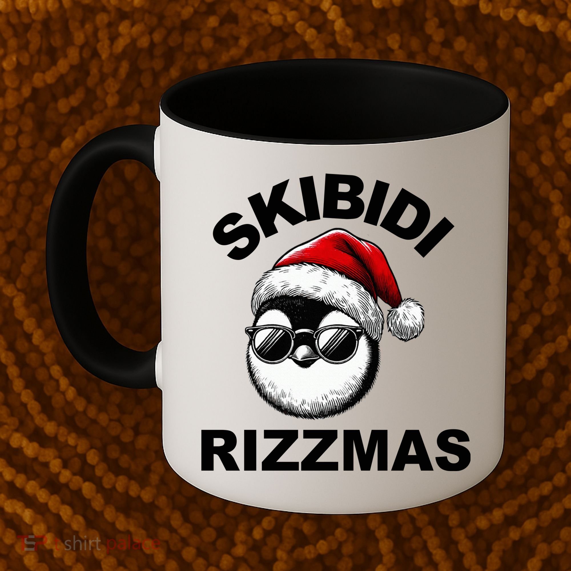 Skibidi Rizzmas Funny Christmas Penguin Coffee Mug