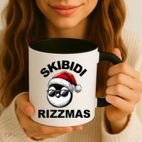 Skibidi Rizzmas Funny Christmas Penguin Coffee Mug thumb 3