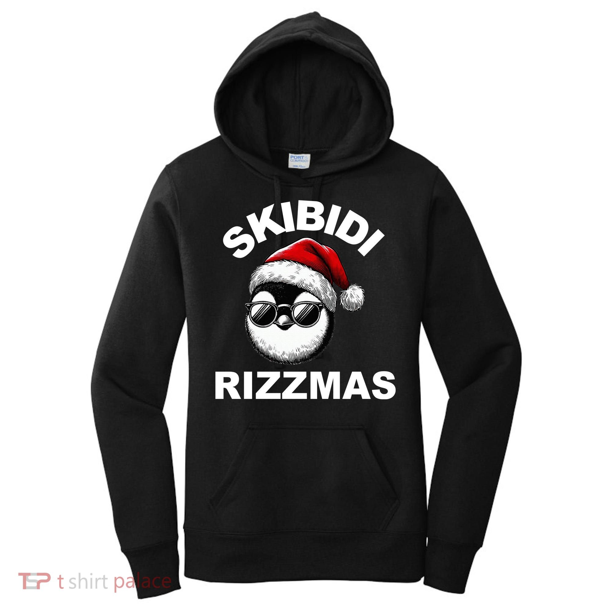 Skibidi Rizzmas Funny Christmas Penguin Women's Hoodie