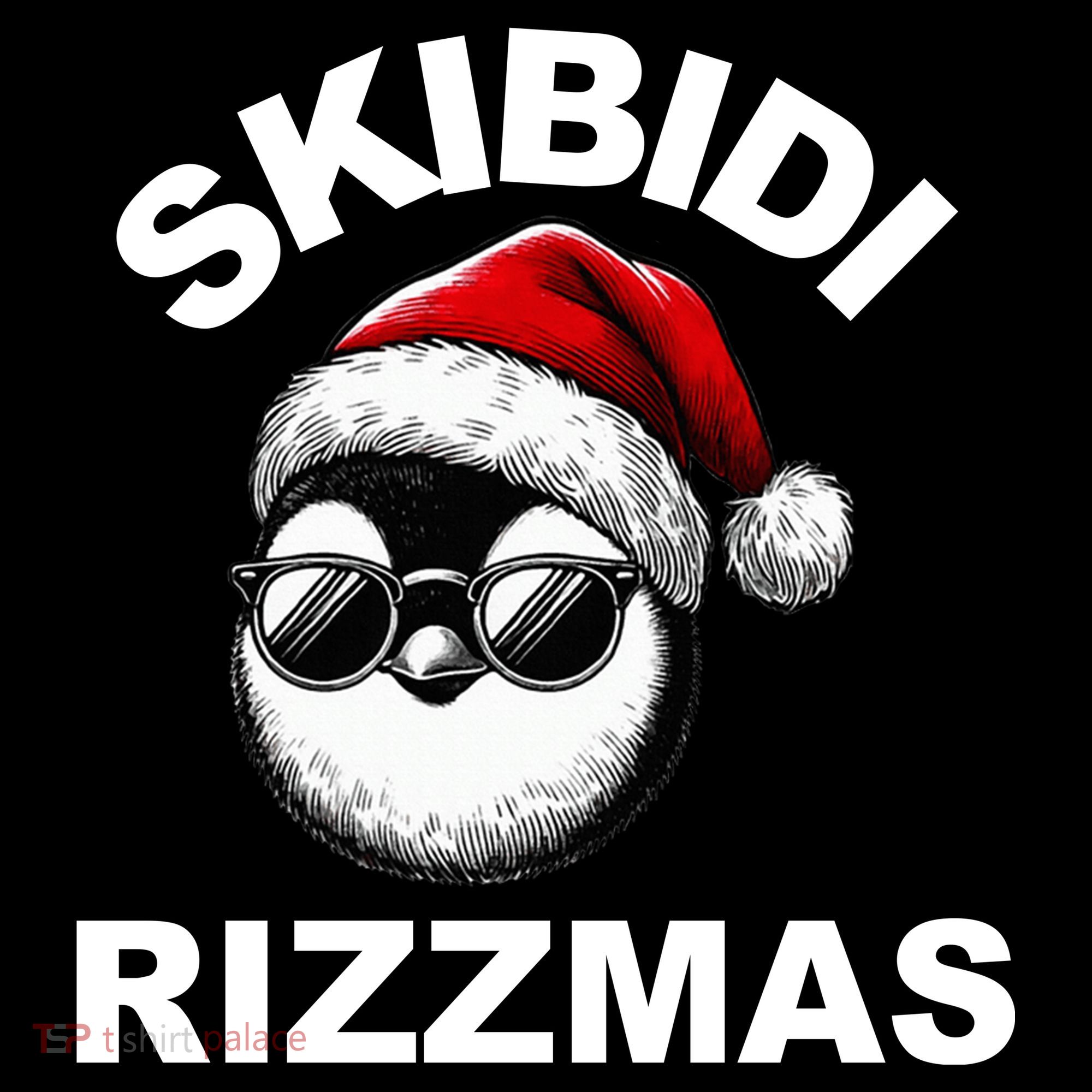 Skibidi Rizzmas Funny Christmas Penguin Women's Hoodie