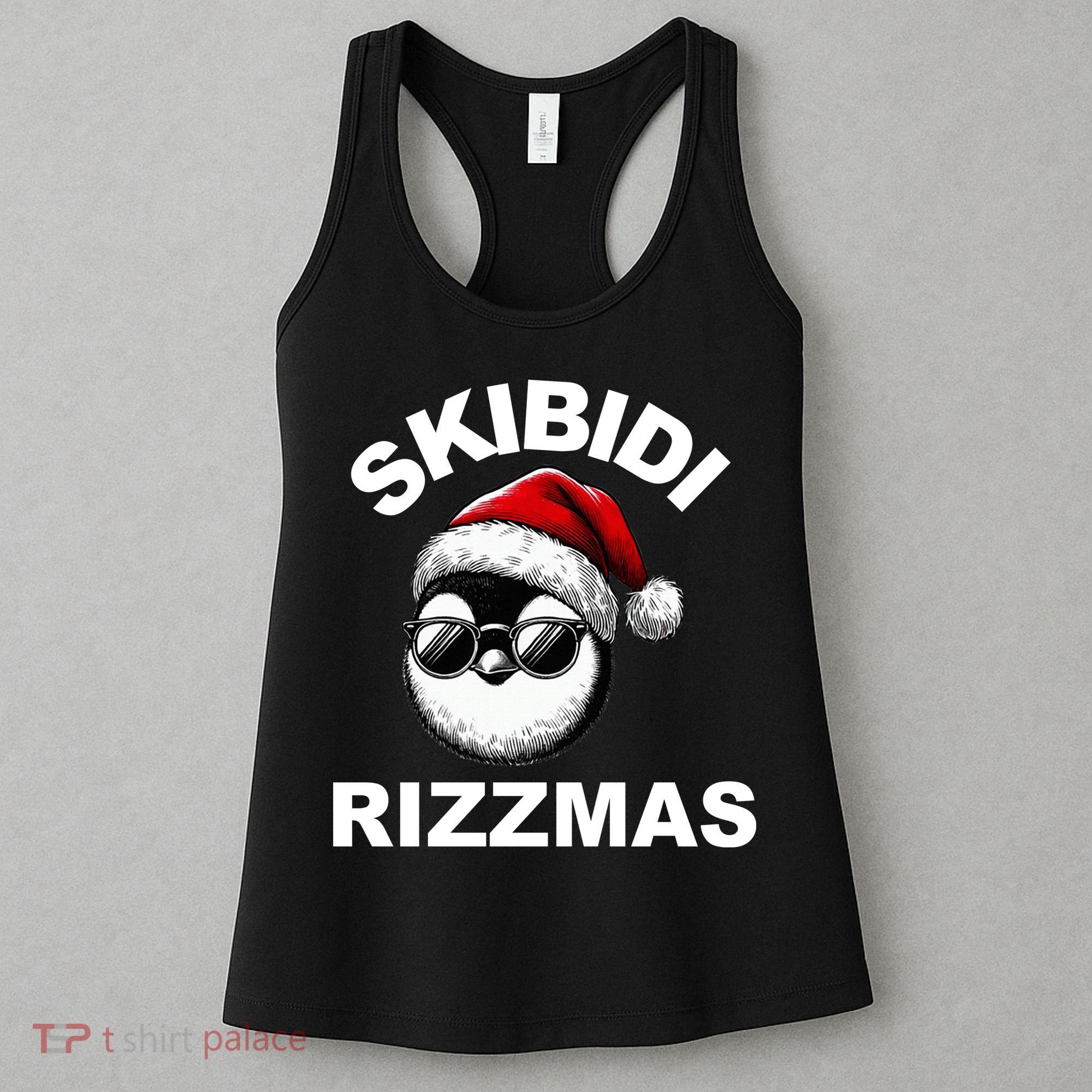 Skibidi Rizzmas Funny Christmas Penguin Women's Tank Top