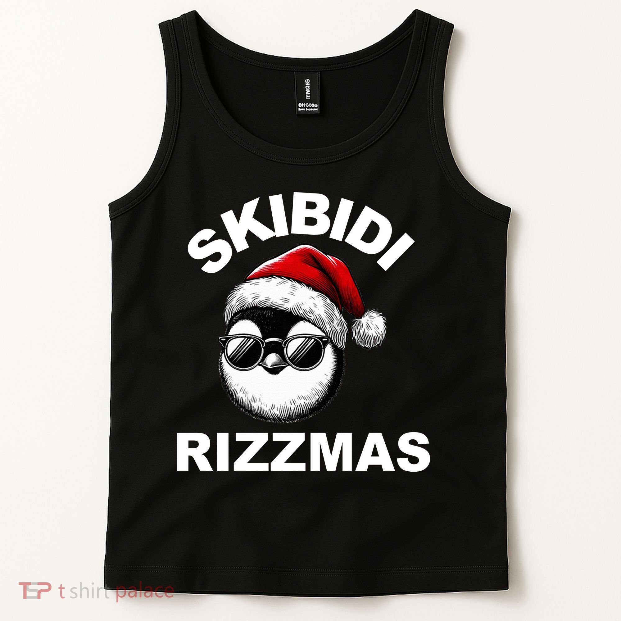 Skibidi Rizzmas Funny Christmas Penguin Tank Top