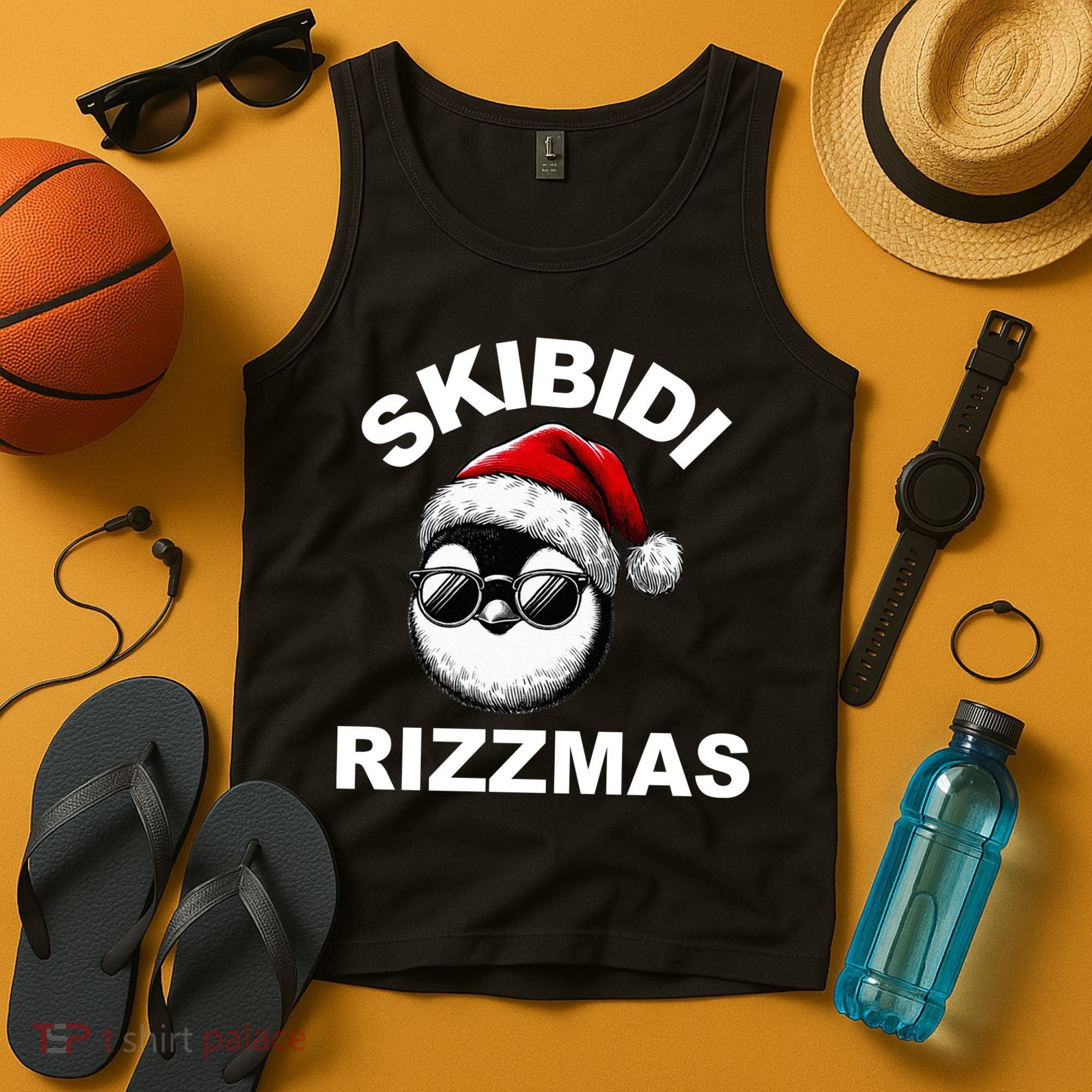 Skibidi Rizzmas Funny Christmas Penguin Tank Top