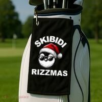 Skibidi Rizzmas Funny Christmas Penguin Golf Towel thumb 2