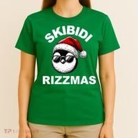 Skibidi Rizzmas Funny Christmas Penguin T-Shirt thumb 4