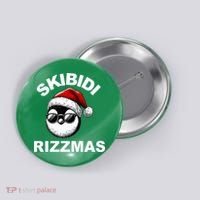 Skibidi Rizzmas Funny Christmas Penguin Button thumb 0