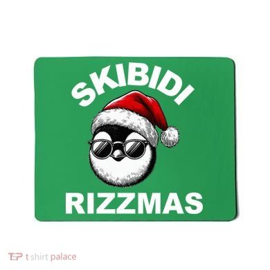 Skibidi Rizzmas Funny Christmas Penguin Mousepad