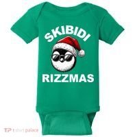 Skibidi Rizzmas Funny Christmas Penguin Baby Bodysuit thumb 0