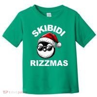 Skibidi Rizzmas Funny Christmas Penguin Toddler T-Shirt thumb 0