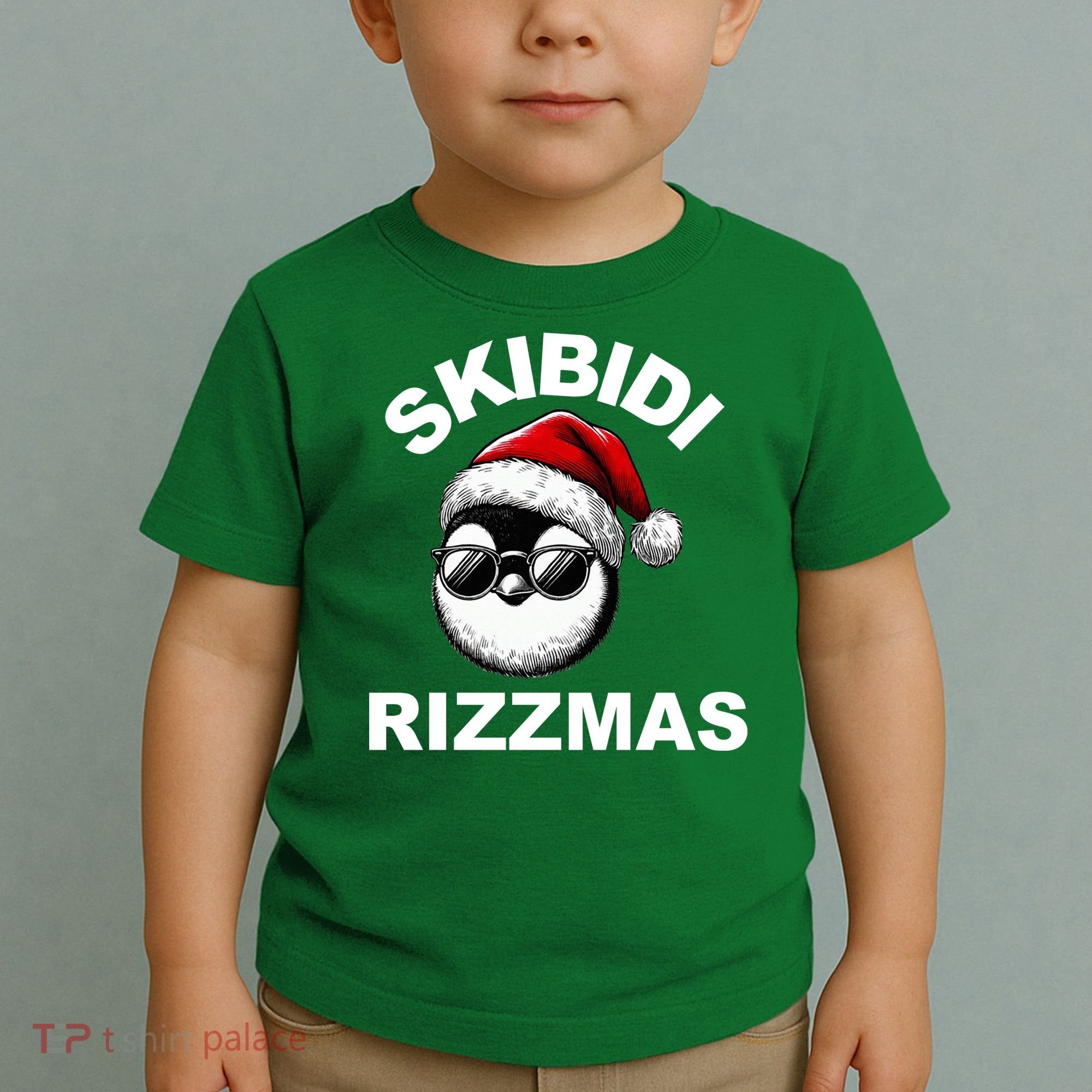 Skibidi Rizzmas Funny Christmas Penguin Toddler T-Shirt