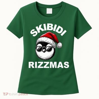 Skibidi Rizzmas Funny Christmas Penguin Women's T-Shirt