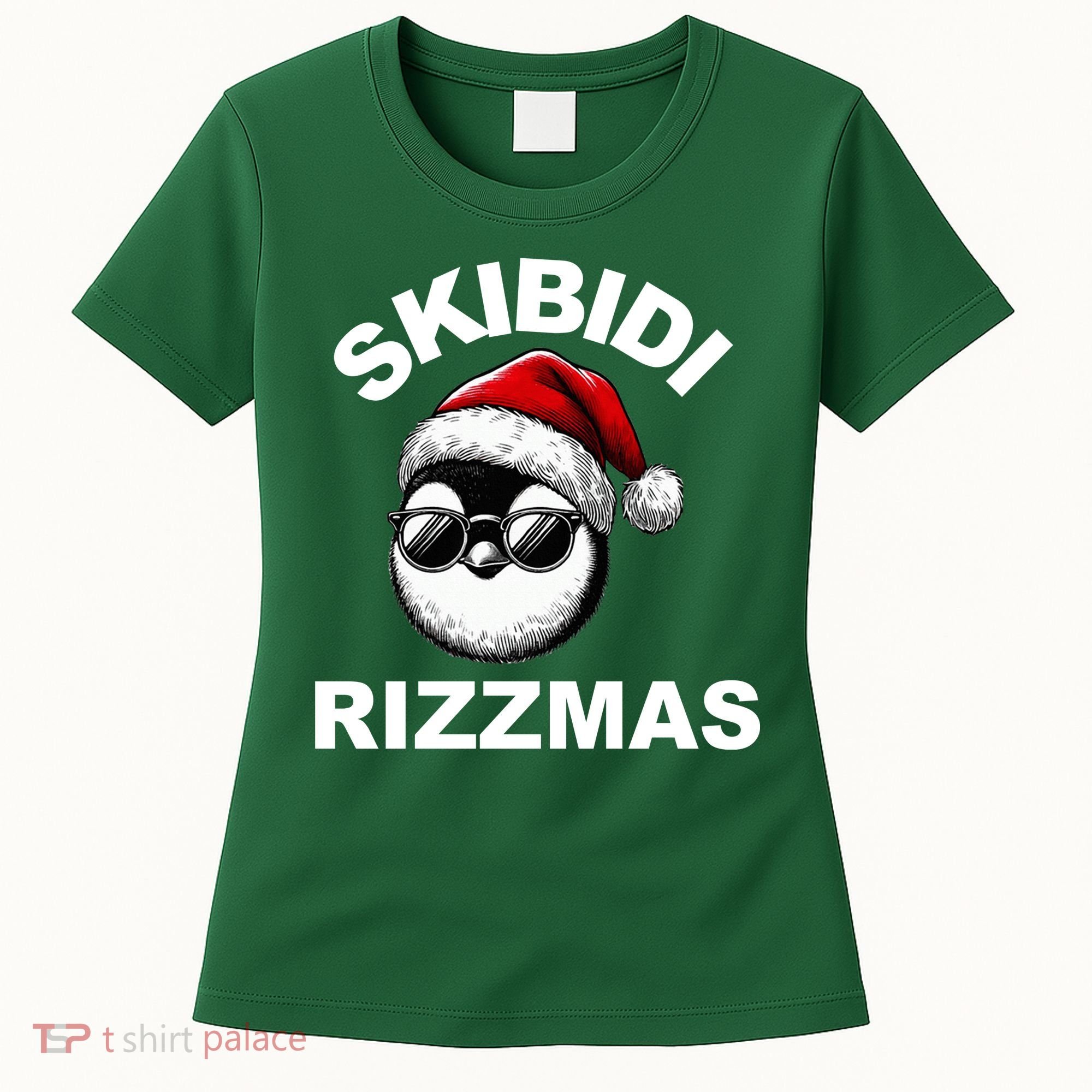 Skibidi Rizzmas Funny Christmas Penguin Women's T-Shirt