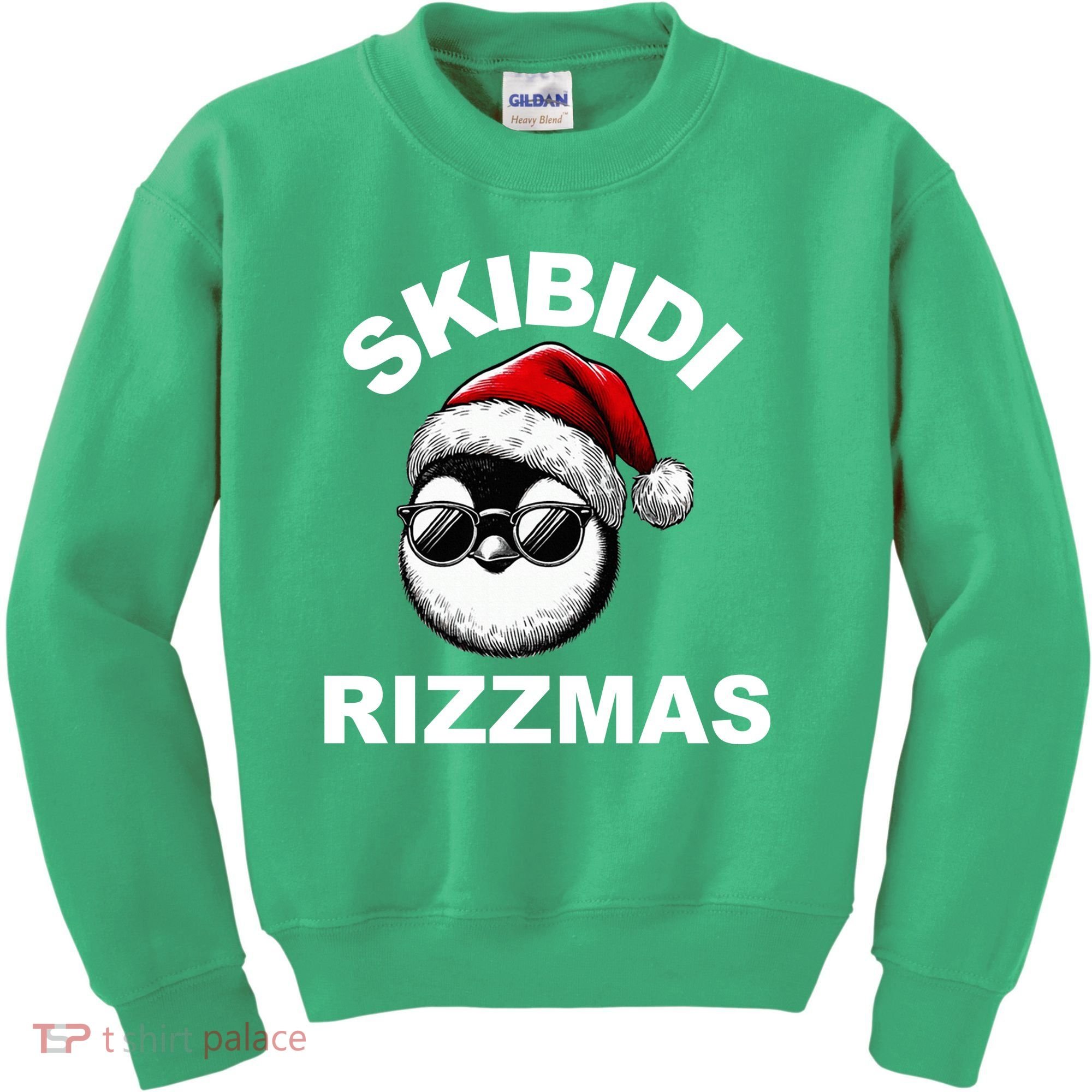 Skibidi Rizzmas Funny Christmas Penguin Kids Sweatshirt