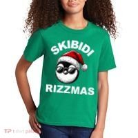 Skibidi Rizzmas Funny Christmas Penguin Kids T-Shirt thumb 2