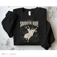 Smooth Ride Funny Rodeo Cool Bull Rider Cowboy Gift Sweatshirt thumb 2