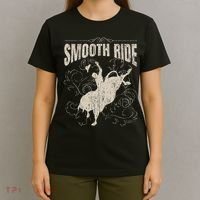 Smooth Ride Funny Rodeo Cool Bull Rider Cowboy Gift T-Shirt thumb 4