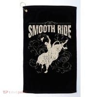 Smooth Ride Funny Rodeo Cool Bull Rider Cowboy Gift Golf Towel thumb 0