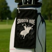 Smooth Ride Funny Rodeo Cool Bull Rider Cowboy Gift Golf Towel thumb 2