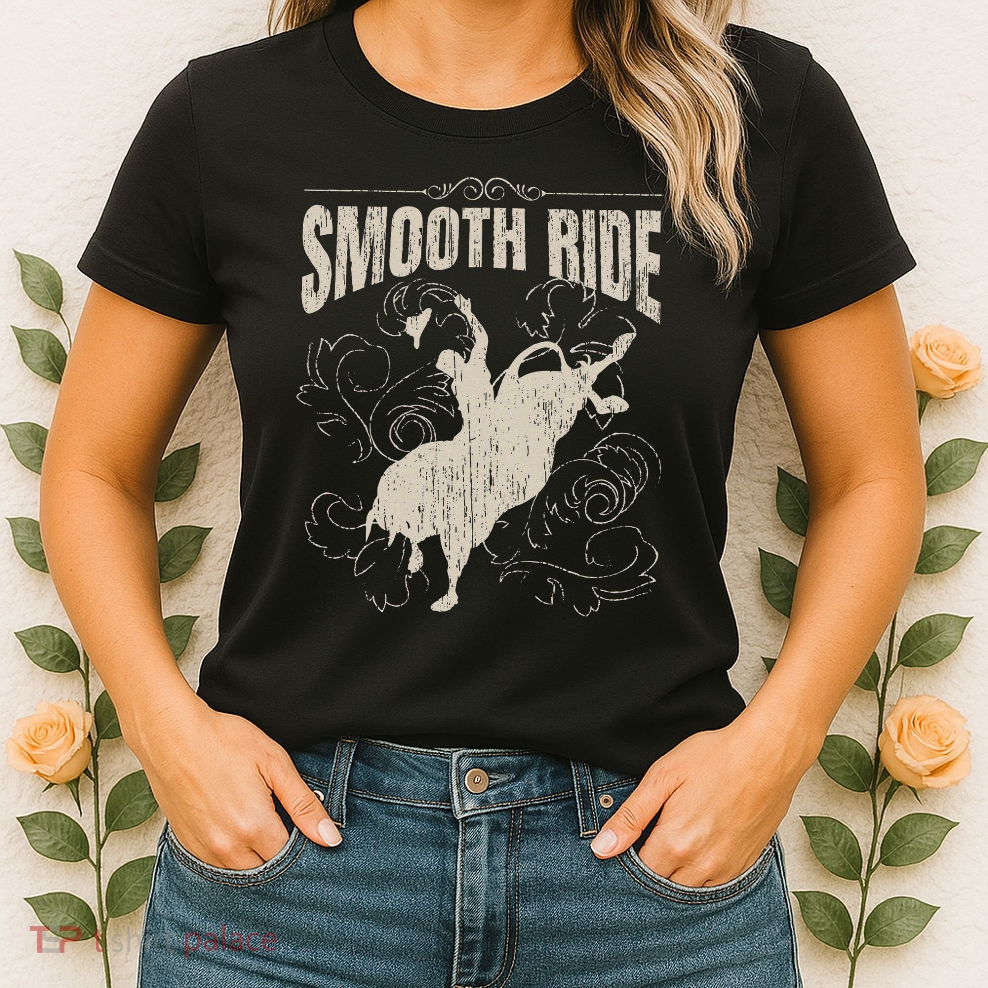 Smooth Ride Funny Rodeo Cool Bull Rider Cowboy Gift Women's T-Shirt