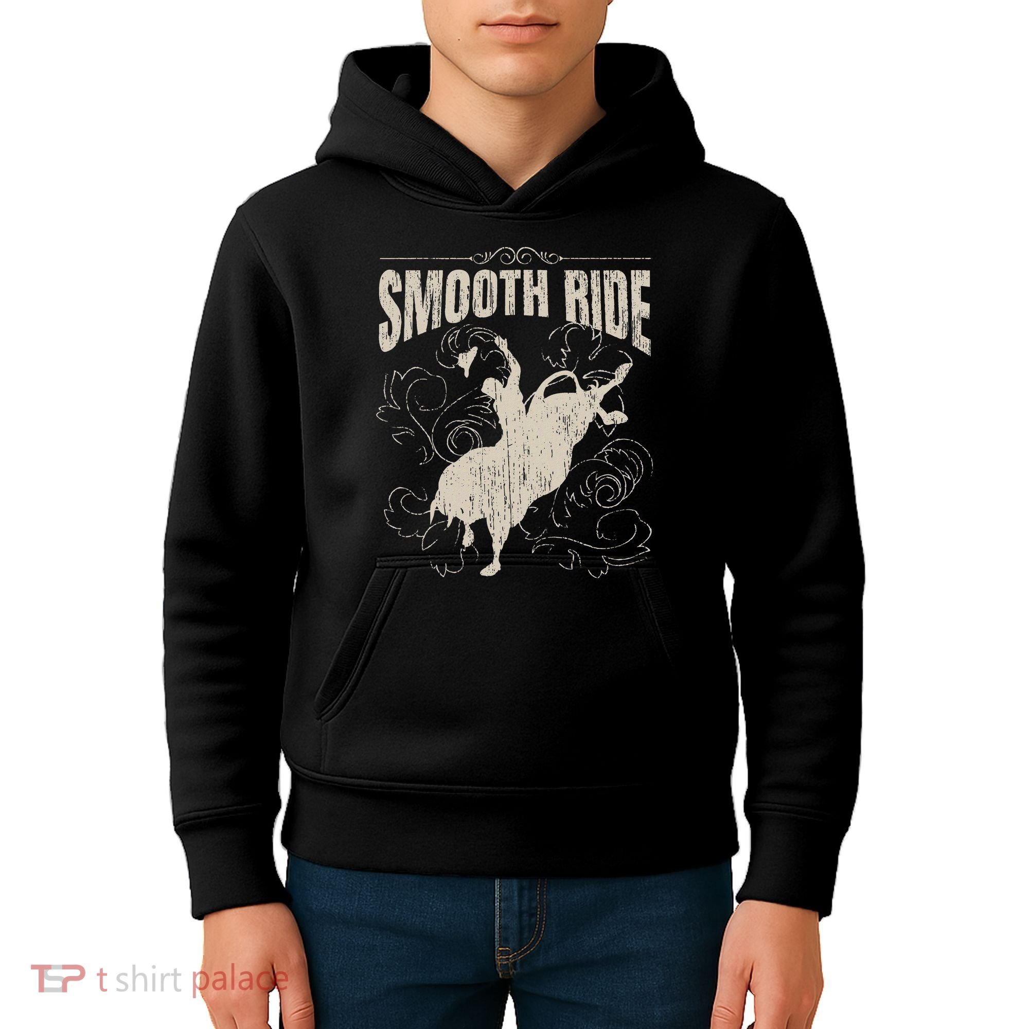 Smooth Ride Funny Rodeo Cool Bull Rider Cowboy Gift Kids Hoodie