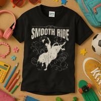 Smooth Ride Funny Rodeo Cool Bull Rider Cowboy Gift Kids T-Shirt thumb 3