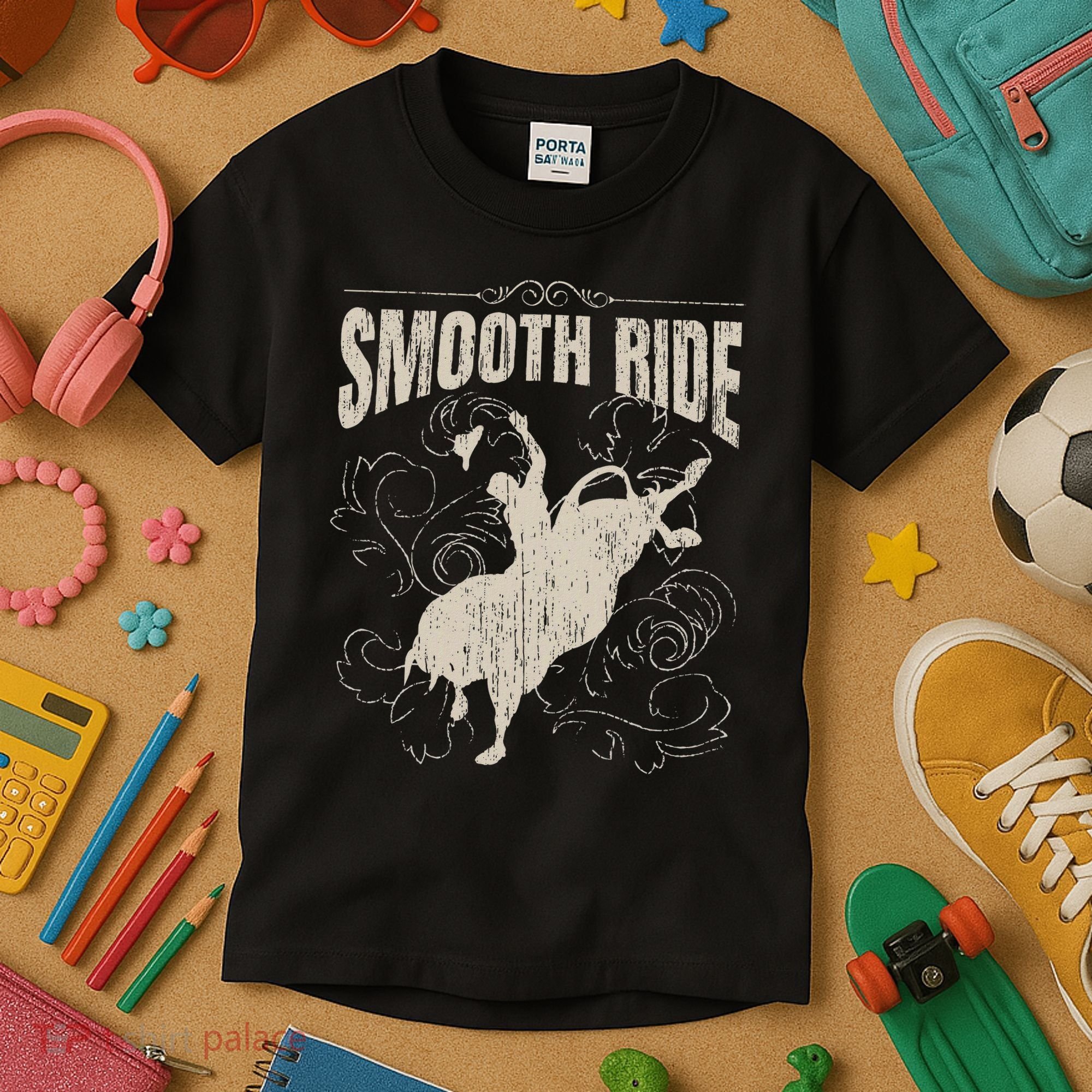 Smooth Ride Funny Rodeo Cool Bull Rider Cowboy Gift Kids T-Shirt