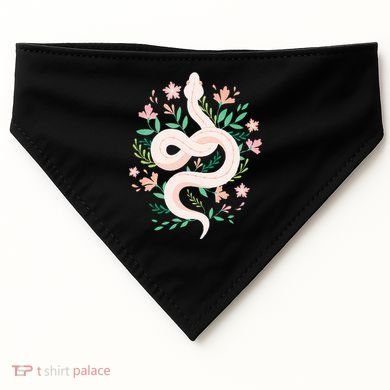 Snake Reptile Flowers Poisonous Python Cobra Animal Gift USA-Made Doggie Bandana