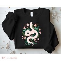 Snake Reptile Flowers Poisonous Python Cobra Animal Gift Sweatshirt thumb 2