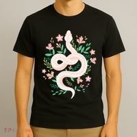 Snake Reptile Flowers Poisonous Python Cobra Animal Gift T-Shirt thumb 3